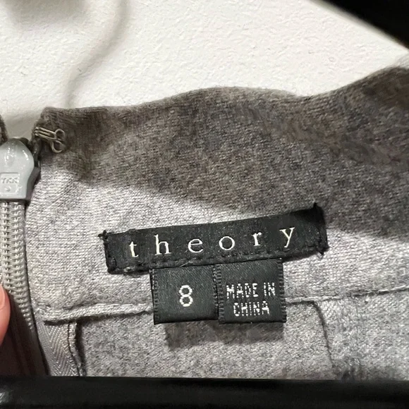 Theory Magrite W Gray Cowl Neck Virgin Wool Angora Mini Dress - Picture 3 of 10